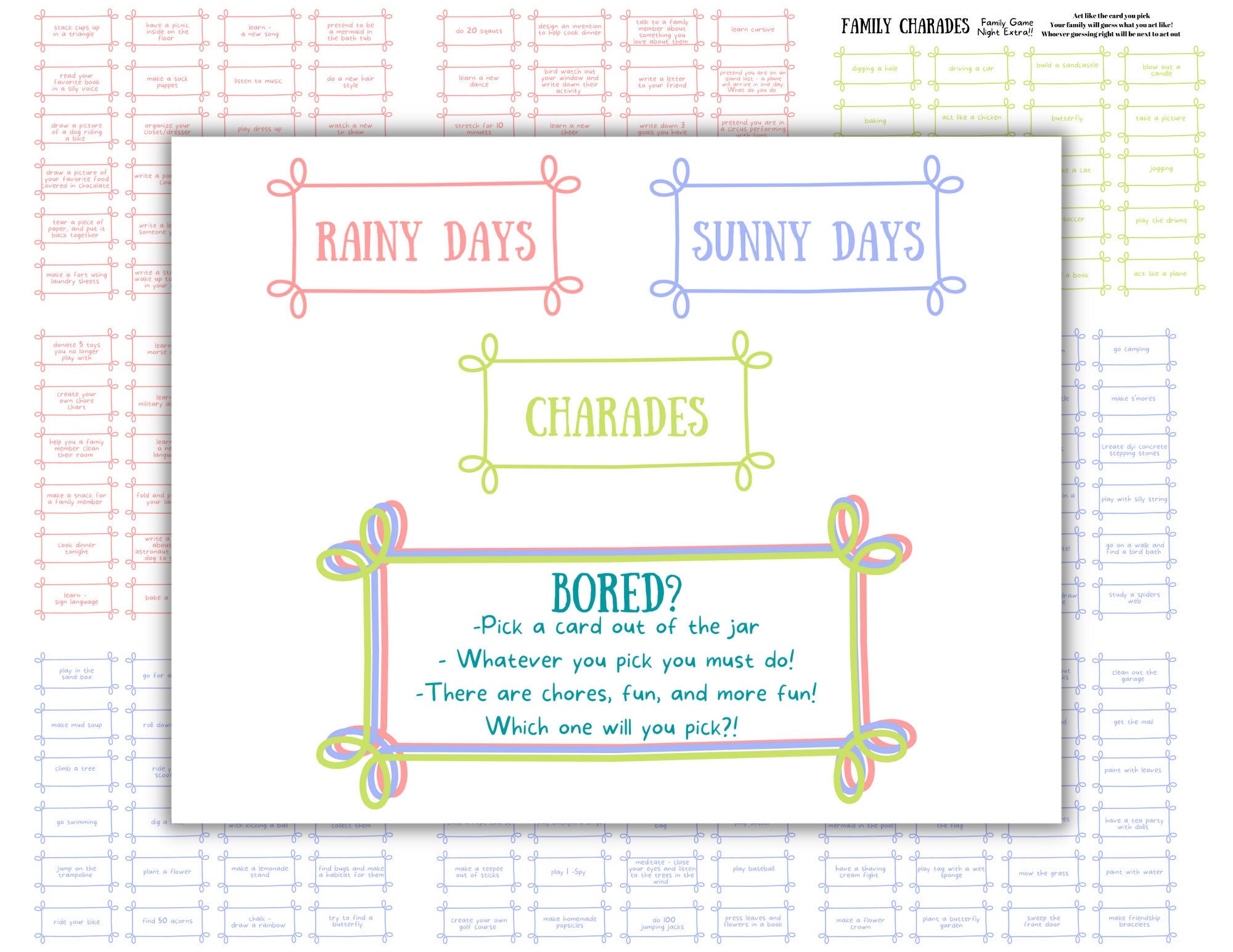 Bored Summer Cards for Rainy Days 197 Cards Summer - Etsy