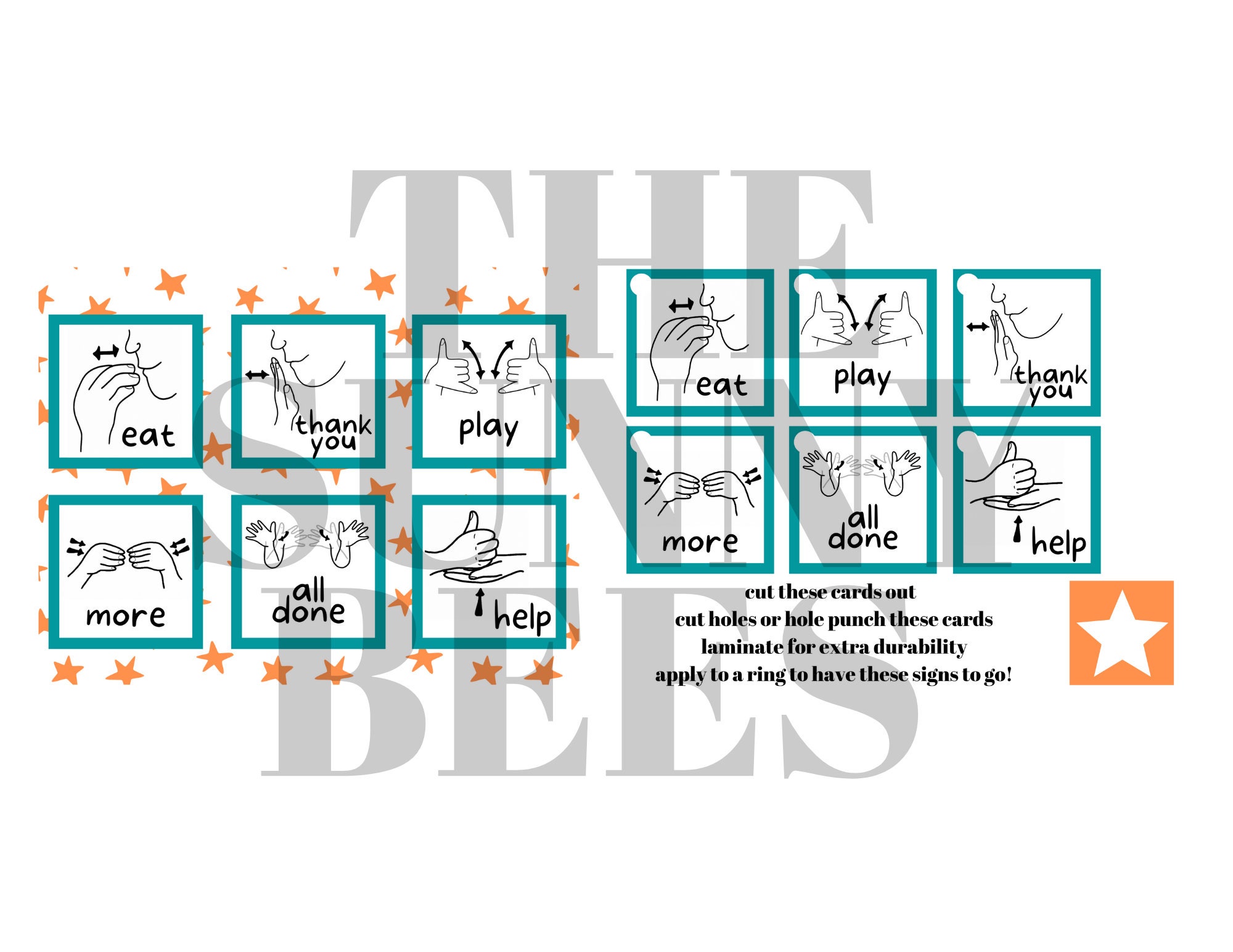 ASL Communication Board Sign Language Cards Sensory Etsy Australia