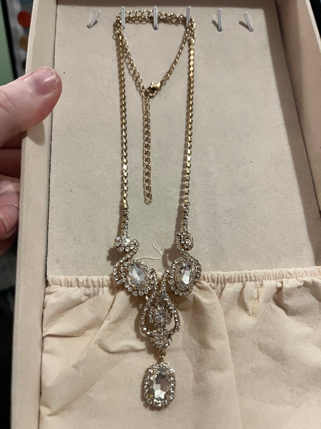 Costume Cut Glass Necklace Vintage Etsy