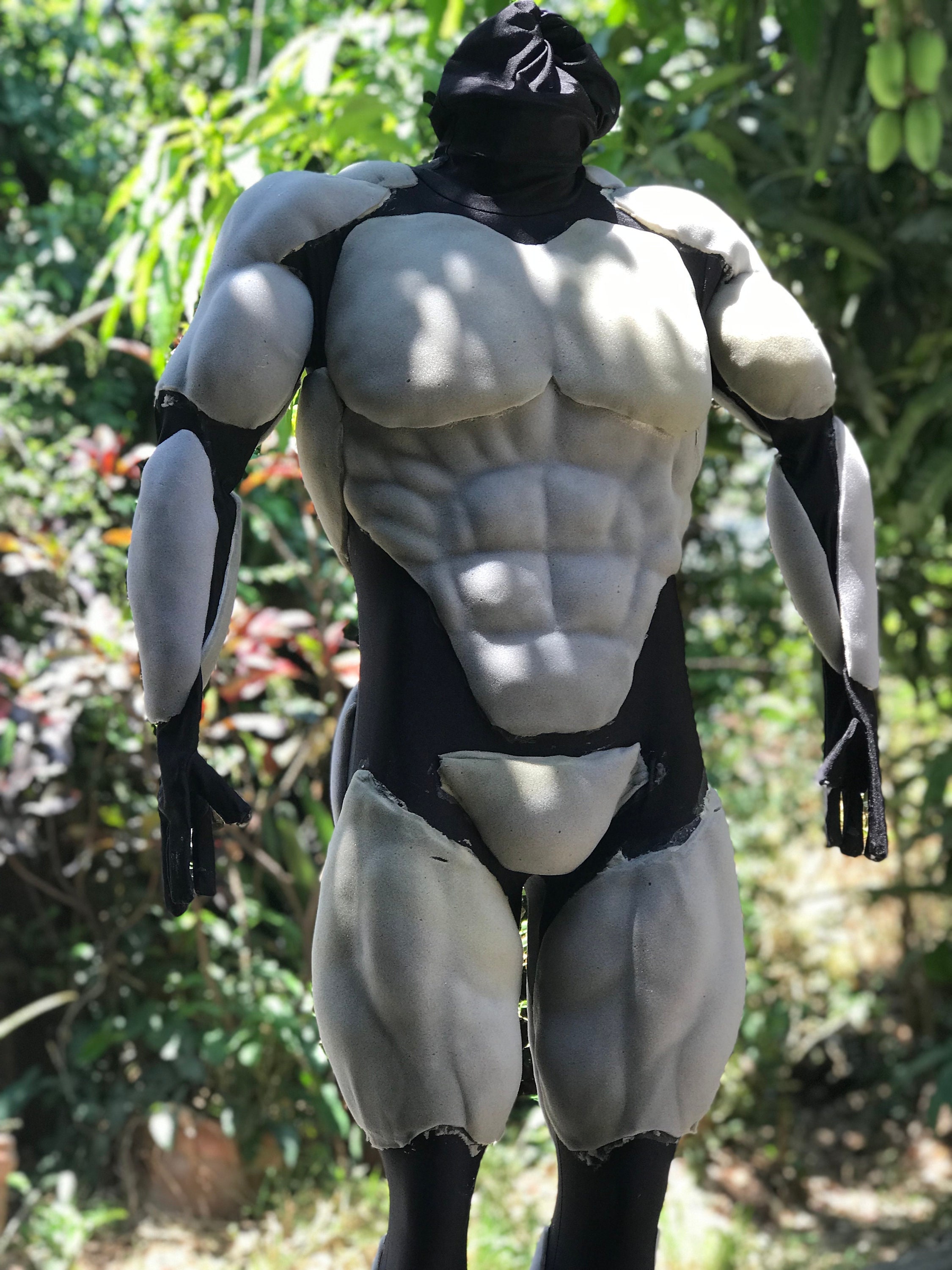 FAKE MUSCLE CHEST PADDED SHIRT TOP FANCY DRESS SUPERHERO BODYBUILDER COSTUME