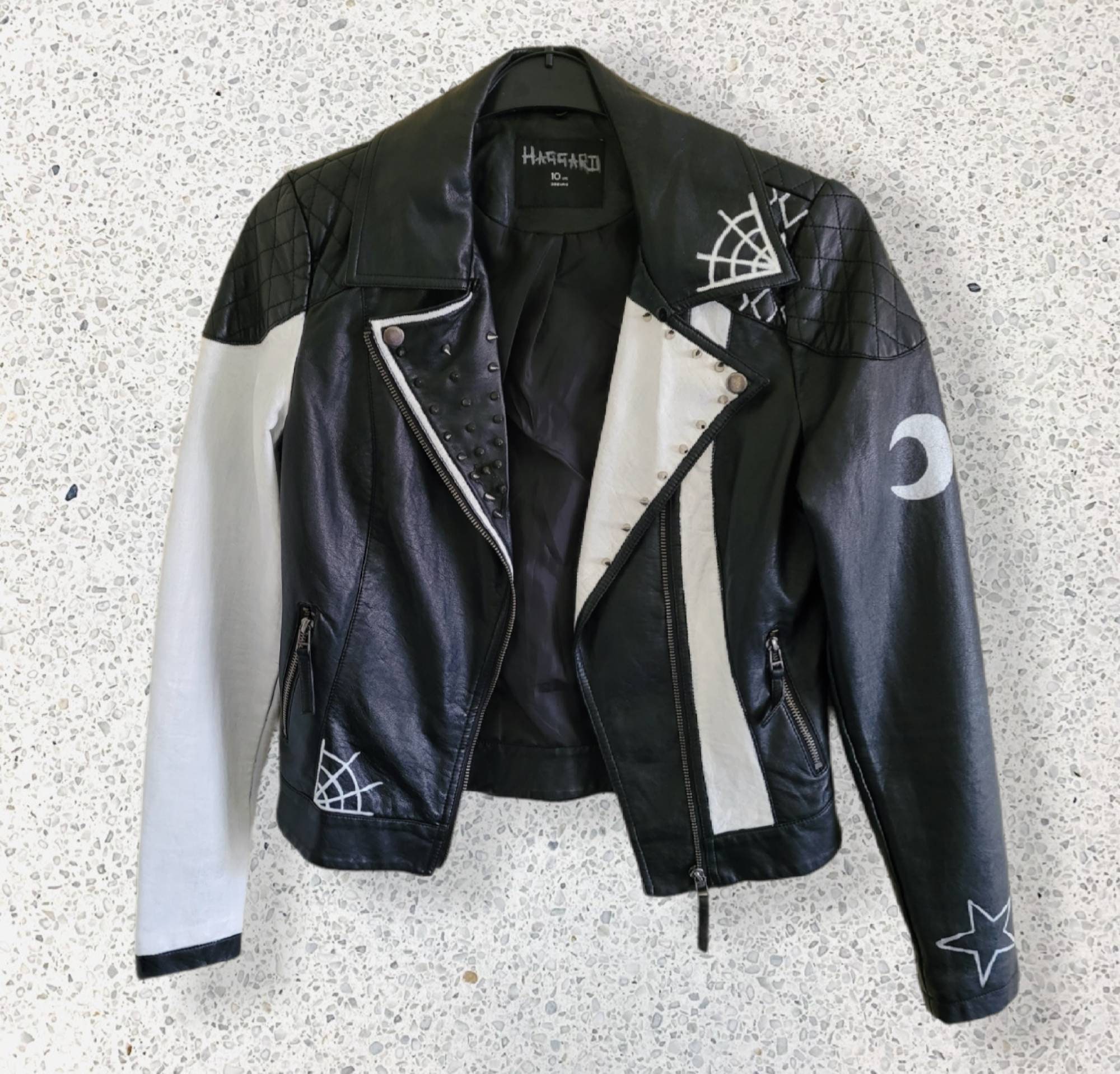 Custom Hand Painted Leather Jacket Boutique Punk Goth Alt Etsy