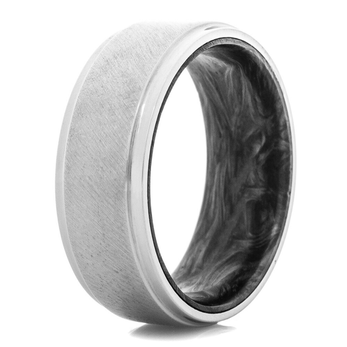 Titanium Ring Wedding Band Carbon Fiber Ring for