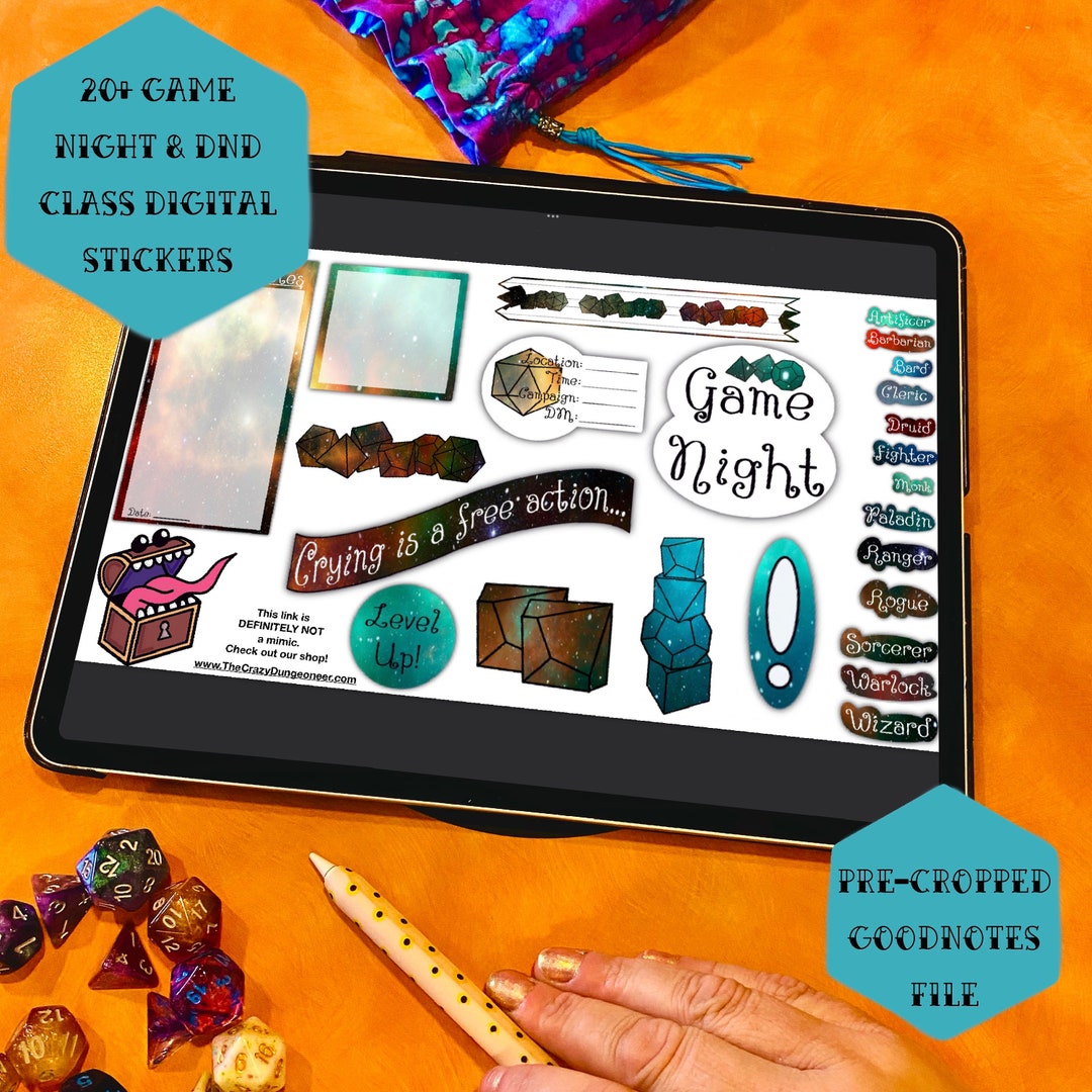 Staglamite Dnd Sticker Galaxy Dnd Game Night Digital Stickers Set - Etsy
