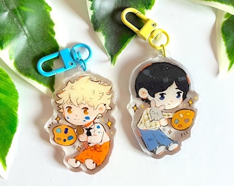 BLUE PERIOD KEYCHAINS, Yatora, Yotasuke, Cute Keychains, Acrylic Charm, Anime fanart, blue period manga, anime keychains, anime gifts