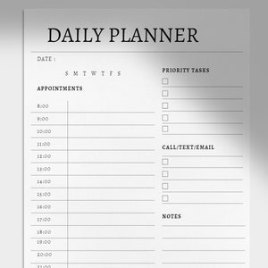 Planner package Minimalist printable Daily + weekly + Budget planner + Notes + Expense tracker
