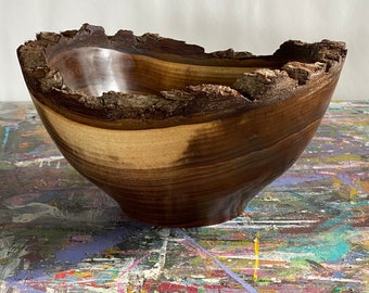 Hand Turned Live Edge Walnut Bowl