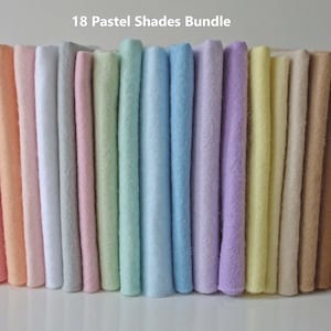 Wool Mix Felt Bundle | 18 Pastel Shades | Size Options