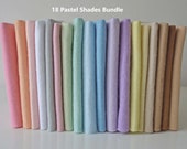 Wool Mix Felt Bundle 18 Pastel Shades Size Options
