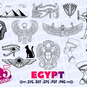 EGYPT SVG, ancient egypt svg, egypt clipart, egyptian queen svg, pharaoh svg, pyramid svg, egypt silhouette, nefertiti svg, eye of horus svg