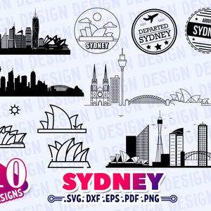 SYDNEY SVG, sydney opera house svg, sydney skyline svg, skyline svg file, sydney vector, sydney city clipart, sydney cutting files, stencil