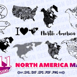 NORDAMERIKA MAP Svg, vereinigte Staaten Svg, usa svg usa Karte, Weltgrenze Amerika Svg, Karte Schablone Vorlage, Kanada Svg geschnitten Datei, Umriss, dxf