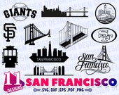 SAN FRANCISCO SVG, San Francisco skyline svg, San Francisco Cityscape svg, Travel svg, Golden Gate Bridge svg, monogram, outline, stencil