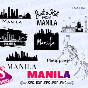 PHILIPPINES SVG, MANILA Svg, Philipines landmark svg, Manila skyline svg, philippines design, philippines cut file, cricut philippines, dxf