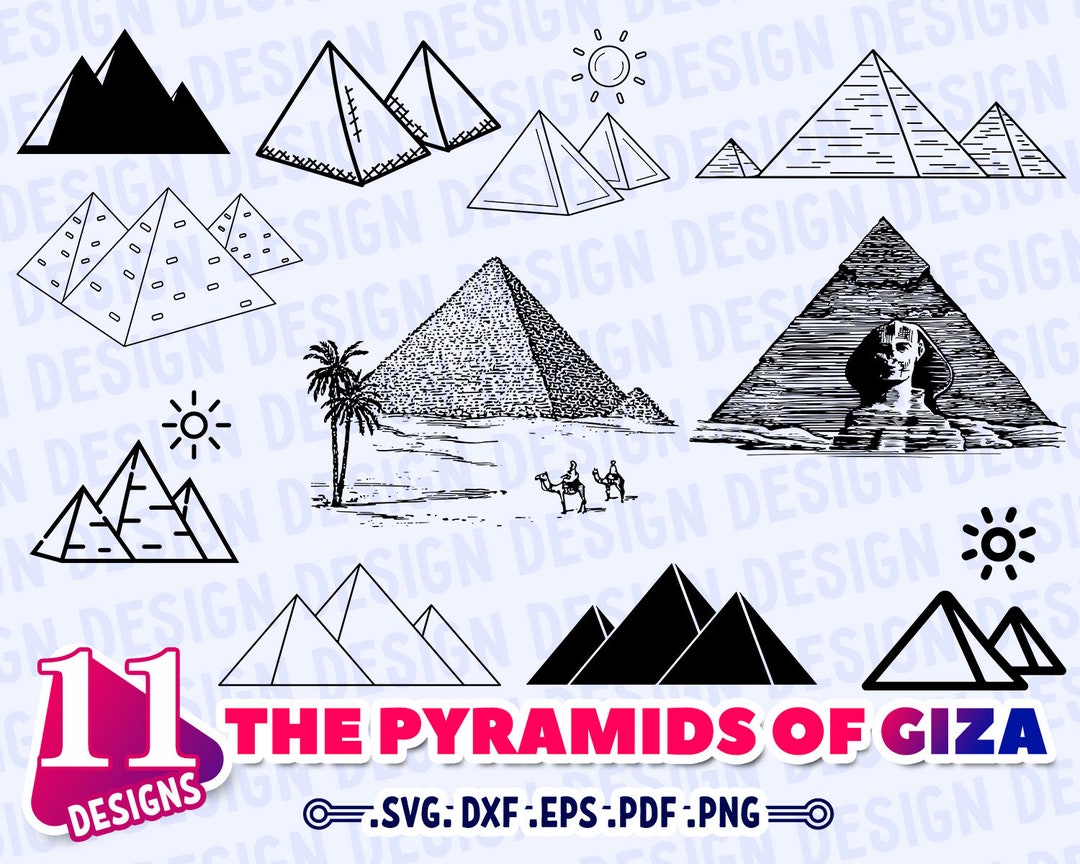 PYRAMIDS OF GIZA Svg, Egypt Clipart, Ancient Egypt Svg, Pharaoh Svg ...