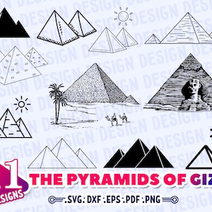 PYRAMIDS OF GIZA Svg, egypt clipart, ancient egypt svg, pharaoh svg, egypt silhouette, vacation clipart svg, Travel svg, stencil, vector