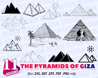 PYRAMIDS OF GIZA Svg, egypt clipart, ancient egypt svg, pharaoh svg, egypt silhouette, vacation clipart svg, Travel svg, stencil, vector