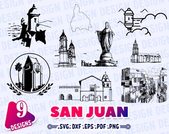 SAN JUAN SVG, Argentina Svg, old san juan svg, san juan skyline svg, outline, scrapbooking, monogram, vinyl, decal, stencil, print, cut file