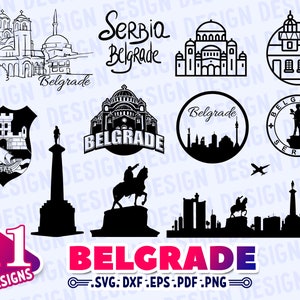 BELGRADE SVG, Serbia svg, belgrade fortress svg, belgrade wall art svg, belgrade skyline svg, belgrade wall decal, silhouette, stencil, dxf