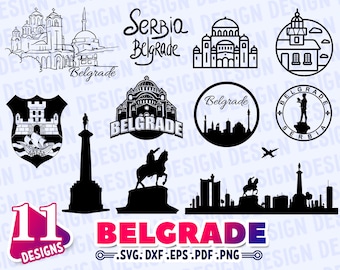 BELGRADE SVG, Serbia svg, belgrade fortress svg, belgrade wall art svg, belgrade skyline svg, belgrade wall decal, silhouette, stencil, dxf