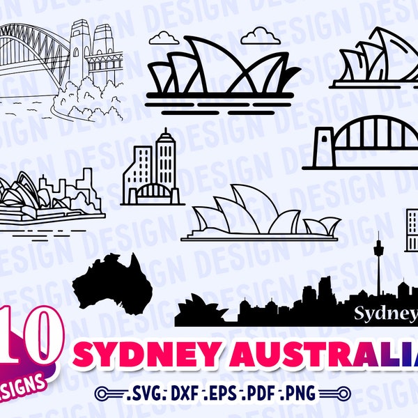 SYDNEY AUSTRALIA SVG, australia, sydney, sydney skyline svg, sydney clipart, australia vector, australia clip art, skyline svg file,city svg