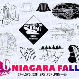 NIAGARA FALL SVG, niagara falls travel print, niagara falls skyline, silhouette, clipart, stencil, vector, decal, outline, monogram, pattern