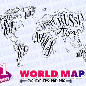 WORLD MAP SVG, world map clipart, world map, world map silhouette, world map dxf, world map print, map silhouette, map, world map clip art