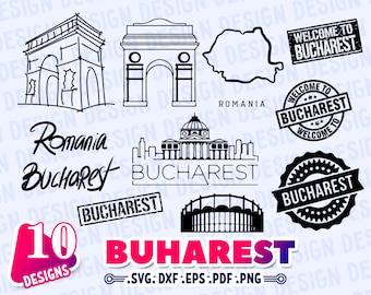BUCHAREST SVG, ROMANIA Svg, romania clipart, Bucharest silhouette, vacation clipart svg, Bucharest skyline svg, landmark svg, outline, print