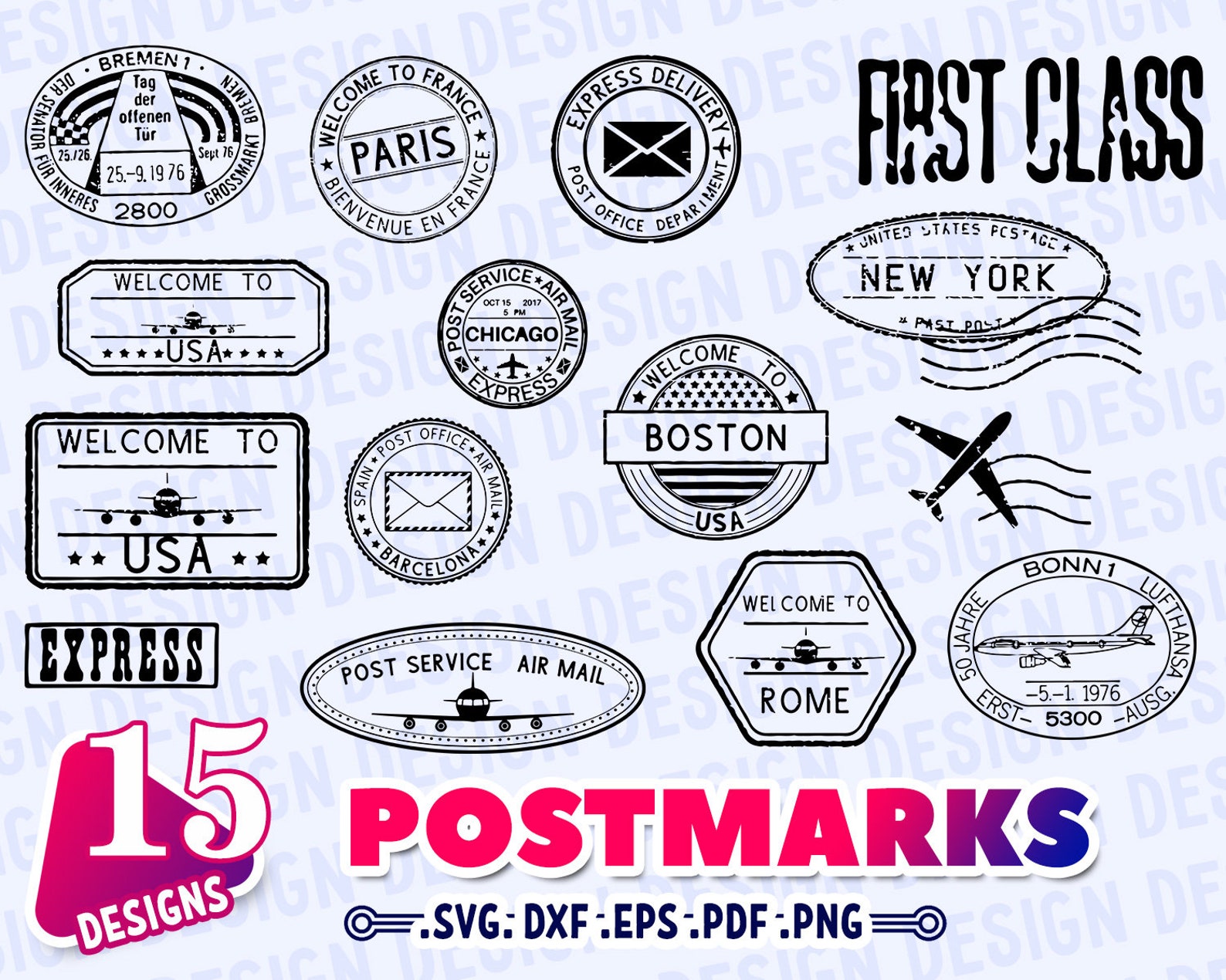 POSTMARKS SVG Postmark Collection Holiday Postmark Svg Etsy