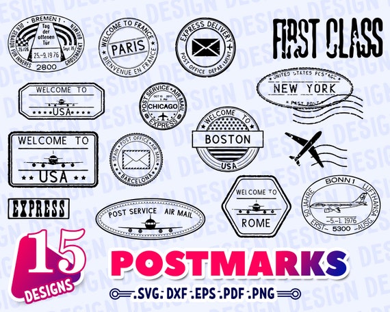 Postmarks Svg Postmark Collection Holiday Postmark Svg Etsy