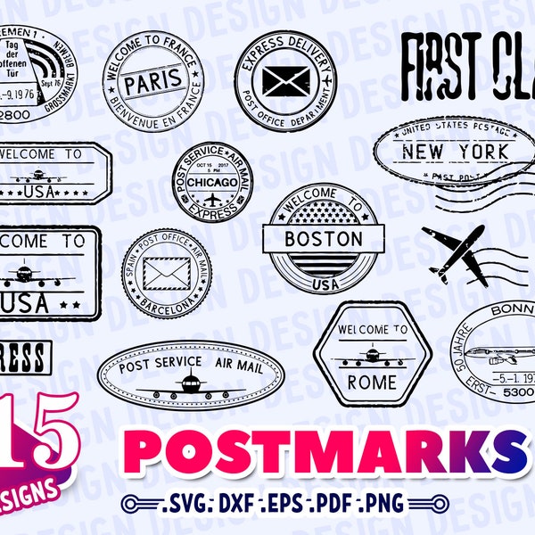 POSTMARKS SVG, postmark collection, holiday postmark, svg files, early postmarks, collage postmarks, silhouette svg, postmark, post mark,svg