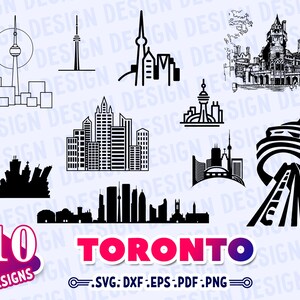 TORONTO SVG, Canada svg, City Skyline svg, Toronto Canada svg, vacation clipart svg, Travel svg, SvgCutting files, Die Cut file Svg, stencil