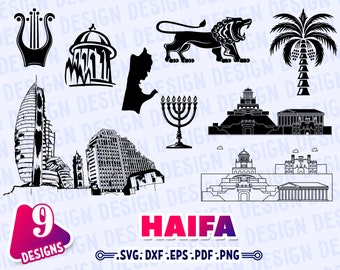 HAIFA SVG, haifa israel SVG, haifa skyline svg, haifa print, haifa wall decor svg, mukhallat haifa svg, haifa palestine svg, decal, vinyl