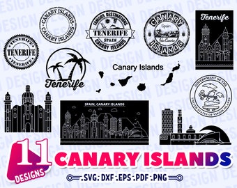 CANARY ISLANDS SVG, canaries svg, canary islands art, canary islands , canary silhouette, canary skyline, vacation clipart svg, Travel svg