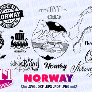 NORWEGEN SVG, Norwegen Karte Silhouette, Wikinger Schiff Svg, Norway Norge Norsk Svg, Norway geschnitten Datei, Urlaub Clipart Svg, Reise Svg, Scrapbooking