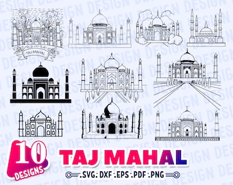 TAJ MAHAL SVG, taj mahal landmark svg, vacation clipart svg, travel svg, world monuments svg, islamic mosque svg, islam culture svg, stencil