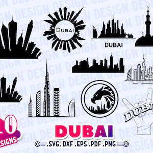 DUBAI SVG, uae svg, árabe svg, burj khalifa svg, paisagem urbana de dubai svg, cartão postal dubai svg, edifícios de dubai svg, horizonte de dubai svg, ferro de passar