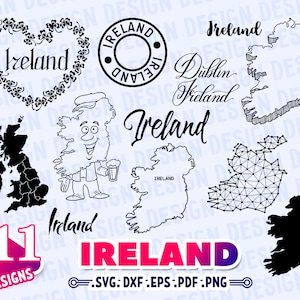 IRLAND SVG, Irland Karte Svg, Irland Liebe Svg, Irish Pride Svg, irische Svg, Irland Silhouette, Urlaub Clipart Svg, Reise Svg, Umriss