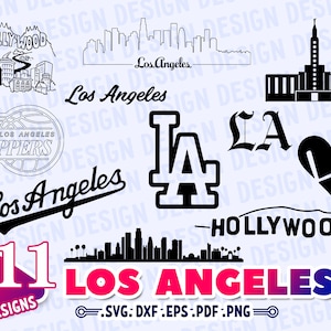 LOS ANGELES SVG, califórnia svg, beisebol svg, silhueta svg, cricut los angeles, decalque de vinil svg, horizonte de los angeles svg, contorno, impressão