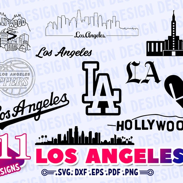 LOS ANGELES SVG, california svg, baseball svg, silhouette svg, cricut los angeles, vinyl decal svg, los angeles skyline svg, outline, print