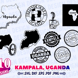 UGANDA SVG, KAMPALA Svg, africa svg, Uganda map svg, vacation clipart svg, Travel svg, silhouette, clipart, stencil, vector, decal, outline