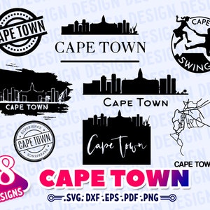 CAPETOWN SVG, Południowa Afryka SVG, południowoafrykański projekt, panorama Kapsztadu, wakacje clipart SVG, Podróż SVG, południowoafrykańskie żelazko, monogram