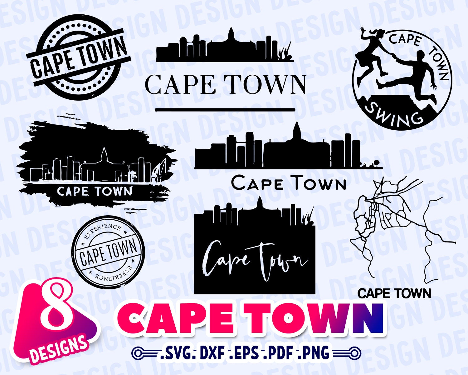 CAPETOWN SVG, South Africa svg, south african design, Capetown skyline,  vacation clipart svg, Travel svg, south african iron-on, monogram
