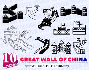 GREAT WALL SVG, wall decal svg, great wall of shina svg, travel svg, China svg, silhouette, clipart, stencil, decal, cut file, outline, dxf