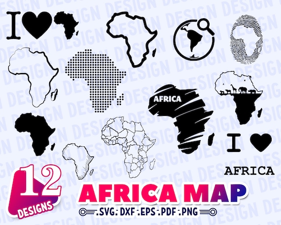 AFRICA MAP SVG Africa Continent Svg Africa Clipart Black - Etsy Australia