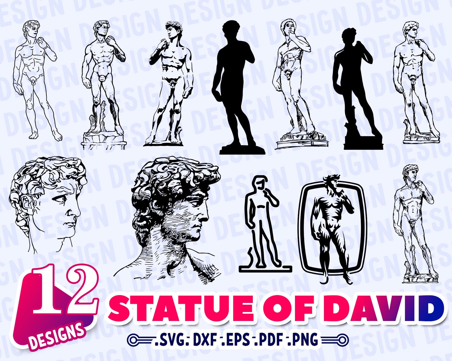 STATUE DE DAVID svg statue de David david statue statue de - Etsy Canada