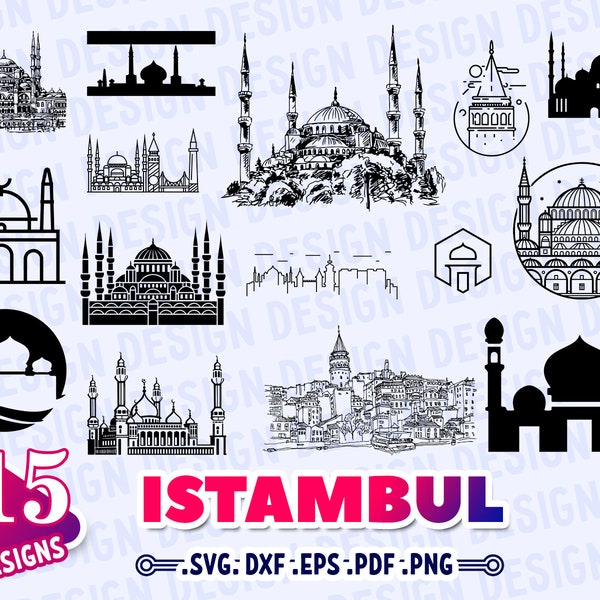 ISTANBUL SVG, istambul poster svg, istambul print, travel istambul svg, Turkey svg, outline, vinyl, monogram, decal, silhouette, iron-on