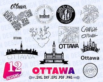 CANADA SVG, OTTAVA Svg, Canadian Silhouette Svg, Ottava slkyline svg, vacation clipart svg, Travel svg, Canada landmark svg, Ottava design