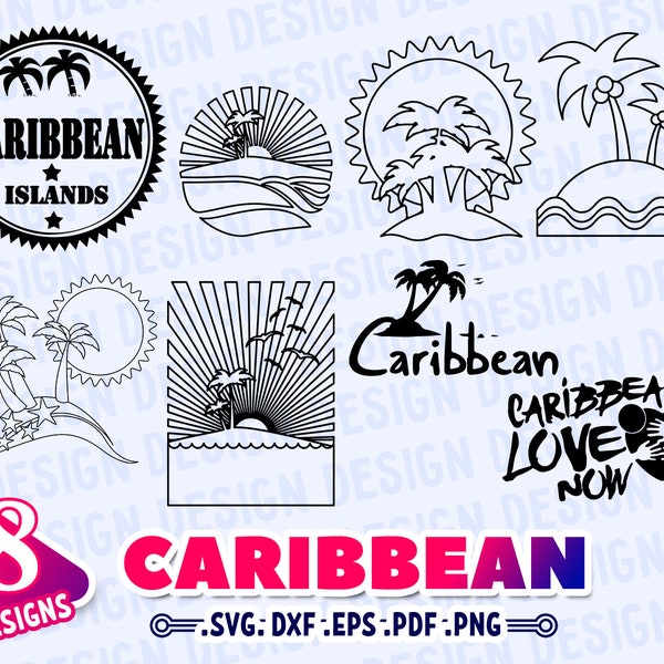 CARIBBEAN SVG, ocean svg, caribbean beach svg, vacation svg, vacation clipart svg, Travel svg, caribbean trip svg, iron-on, stencil, decal