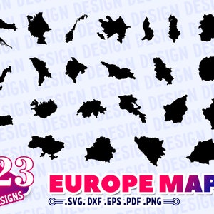 EUROPA KAART SVG, landen svg, Europa Landen svg, Europa silhouet, Europa clipart, stencil, vector, sticker, monogram, print, cut file