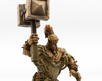 Desert Ork Krieger mit Hammer • 32mm • Tabletop • Fantasy • Gaming • D&D • Dungeons and Dragons • Pathfinder • DSA • Print Your Monsters